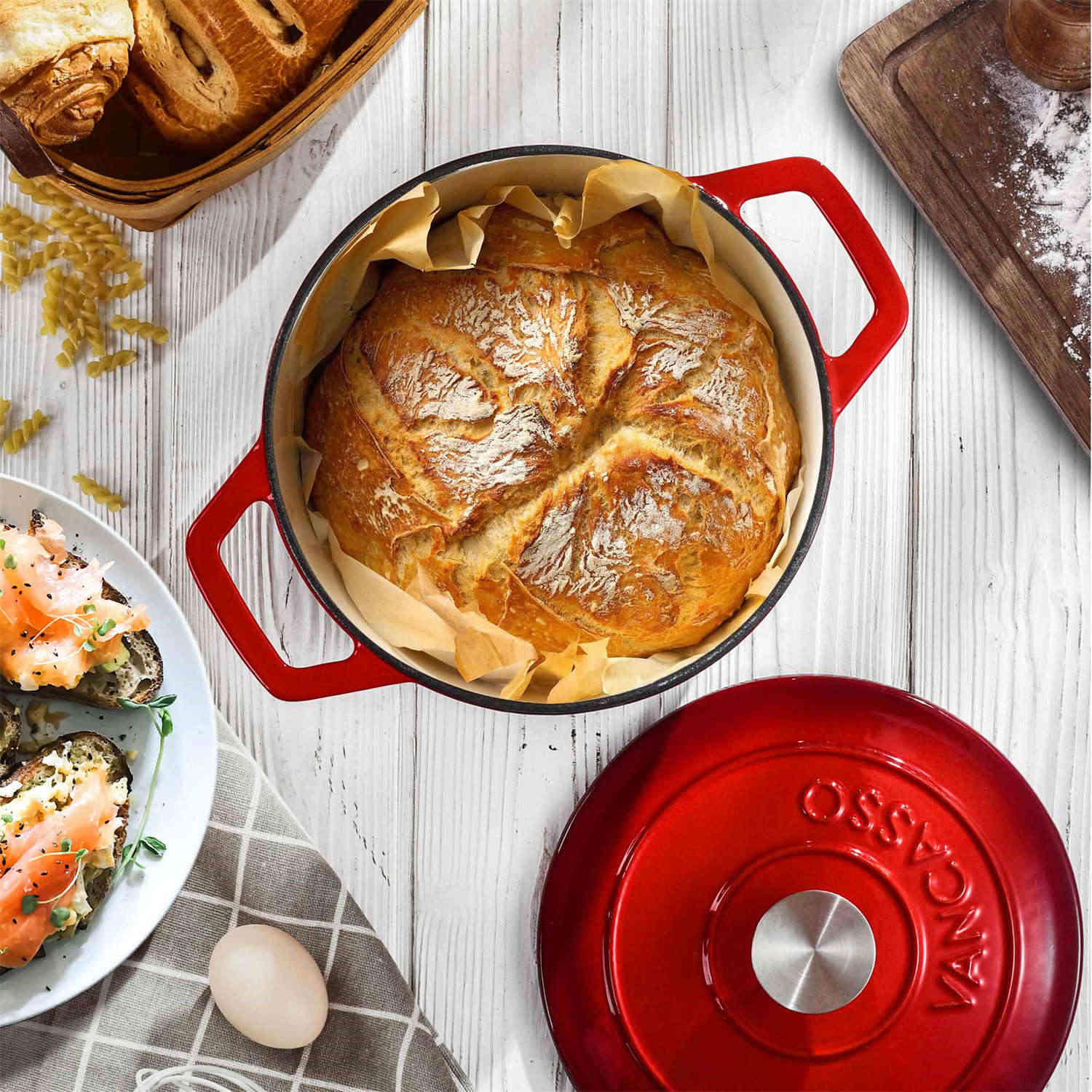 3.2QT Enameled Cast Iron Round Dutch Oven