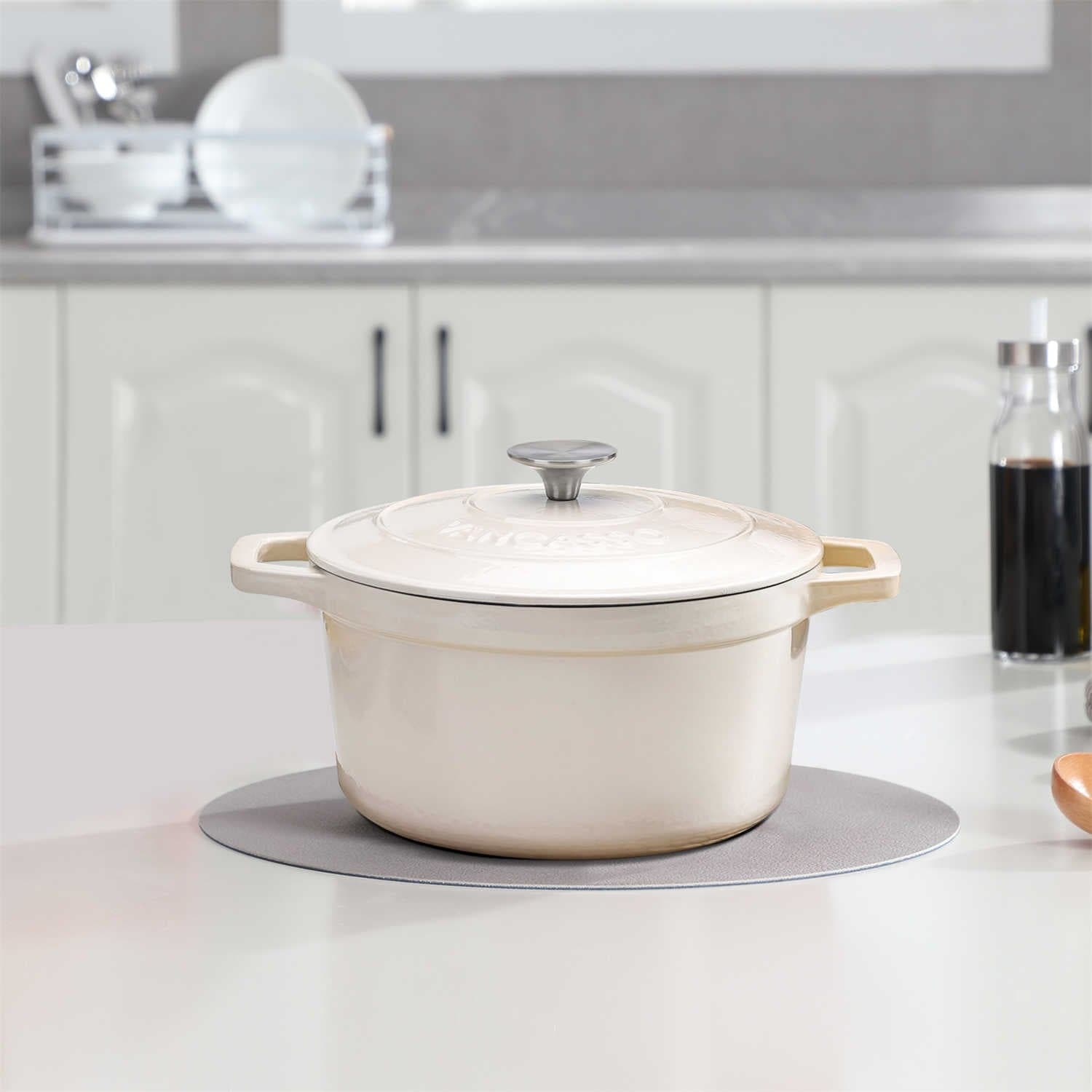 4.5QT Enameled Cast Iron Round Dutch Oven