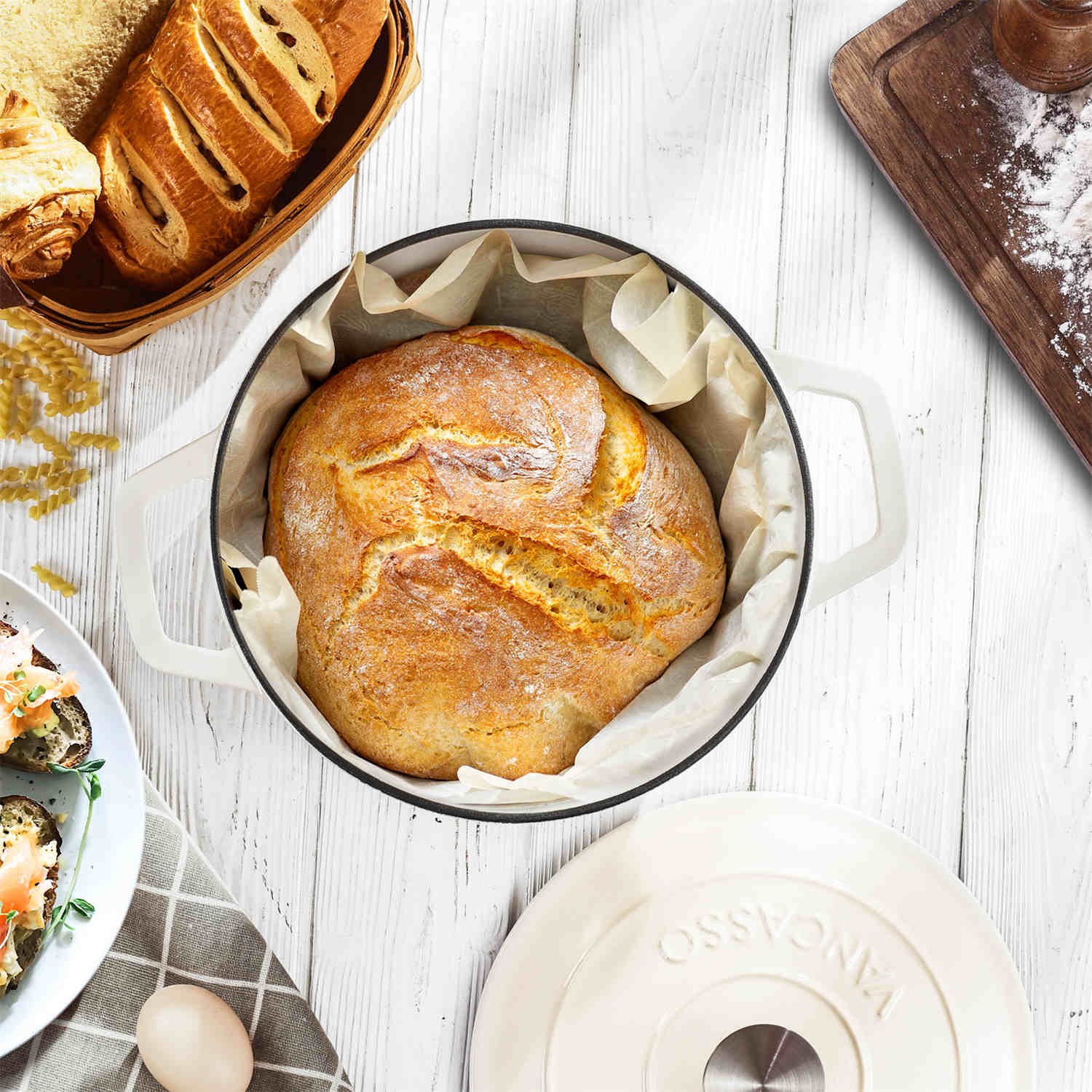 4.5QT Enameled Cast Iron Round Dutch Oven