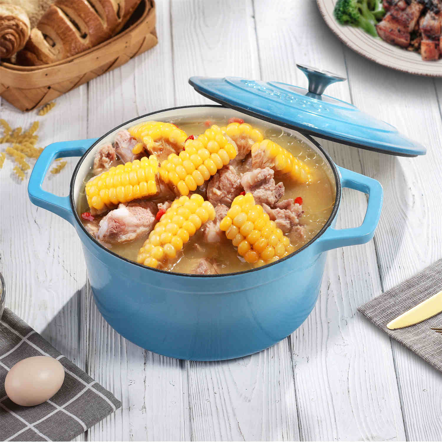 4.5QT Enameled Cast Iron Round Dutch Oven