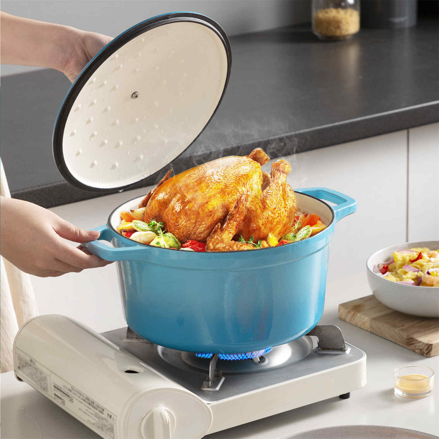 6QT Enameled Cast Iron Round Dutch Oven