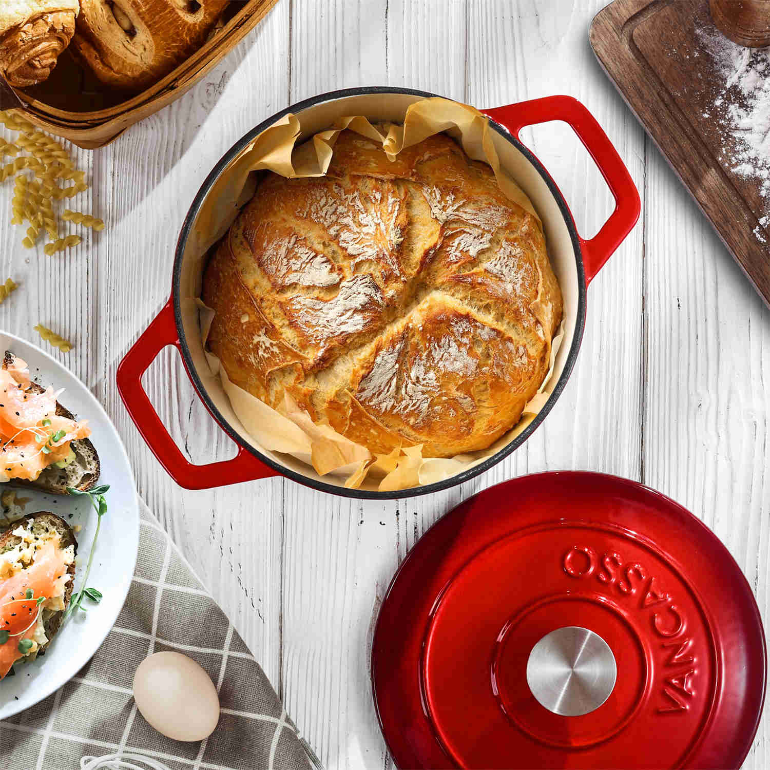 6QT Enameled Cast Iron Round Dutch Oven