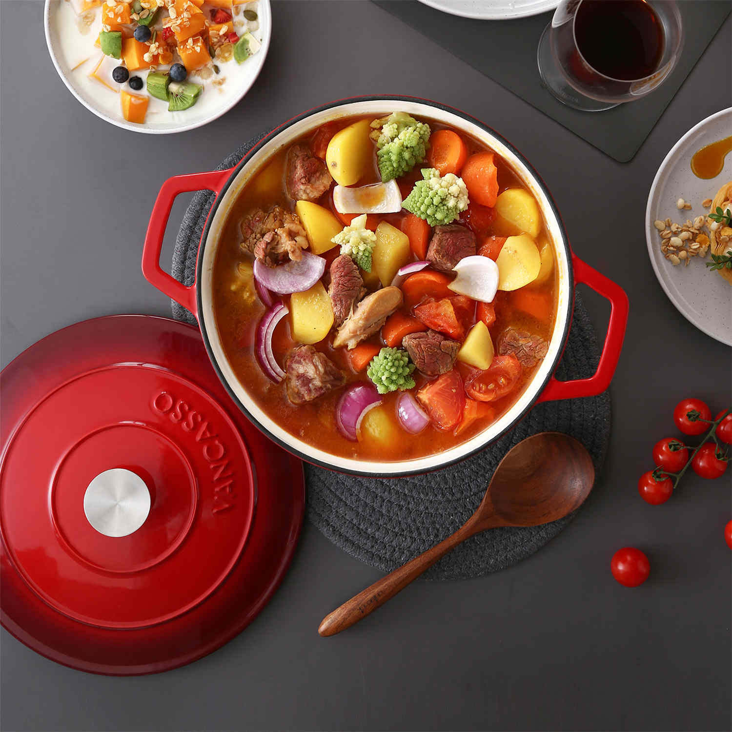 7.5QT Enameled Cast Iron Round Dutch Oven