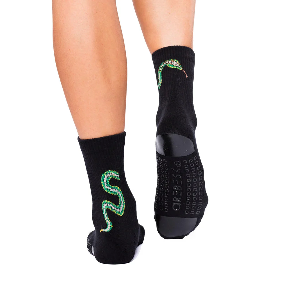 Snake - Crew Grip Socks (Barre / Pilates)