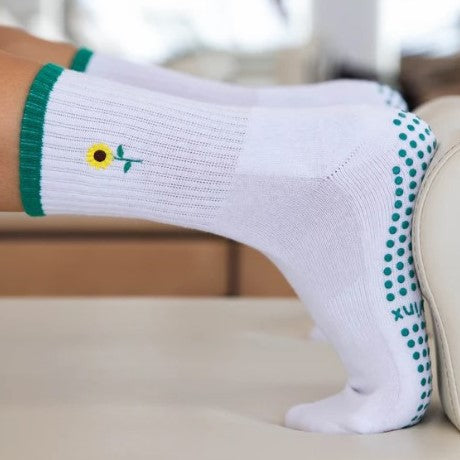 Grip Crew Socks - Sunflower (Barre / Pilates)