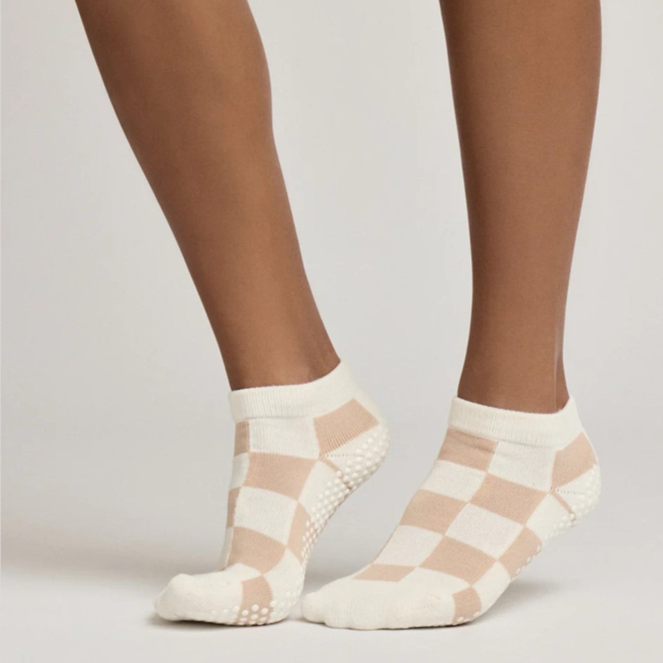 Classic Ankle Grip Socks - Checkered (Barre / Pilates)