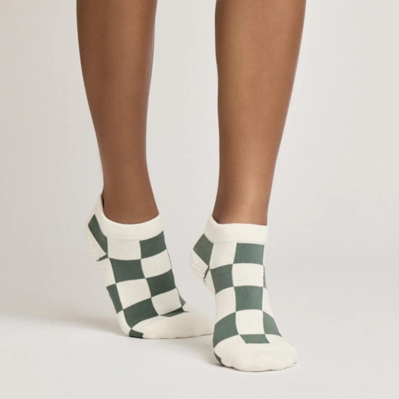 Classic Ankle Grip Socks - Checkered (Barre / Pilates)