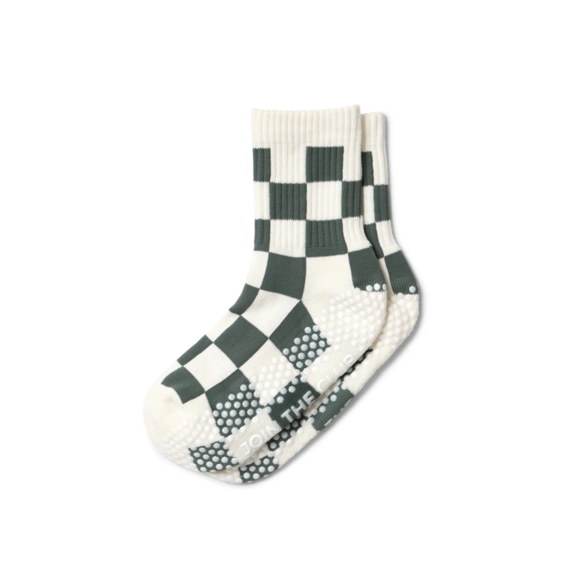 Checkered Crew Grip Socks (Barre / Pilates)