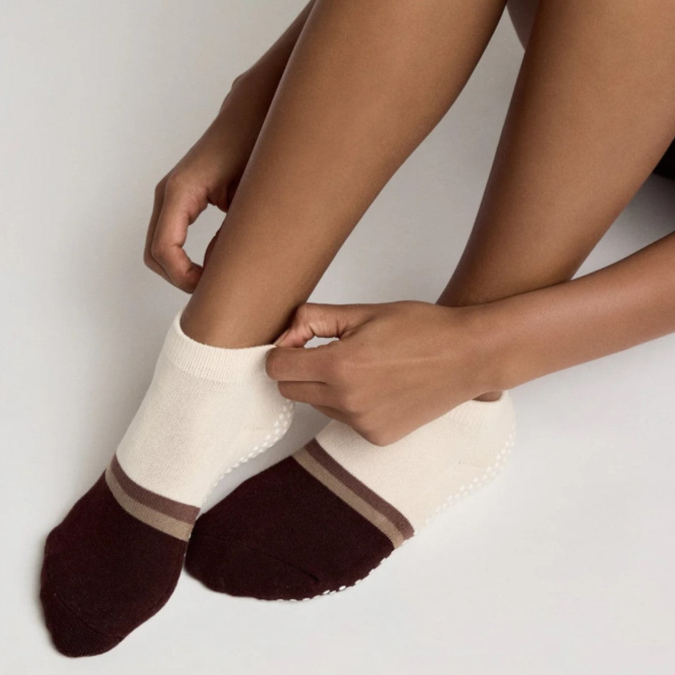 Classic Ankle Grip Socks -  Stripe (Barre / Pilates)