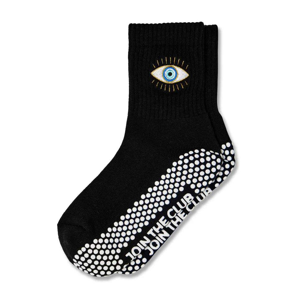 Evil Eye Crew Grip Socks (Barre / Pilates)