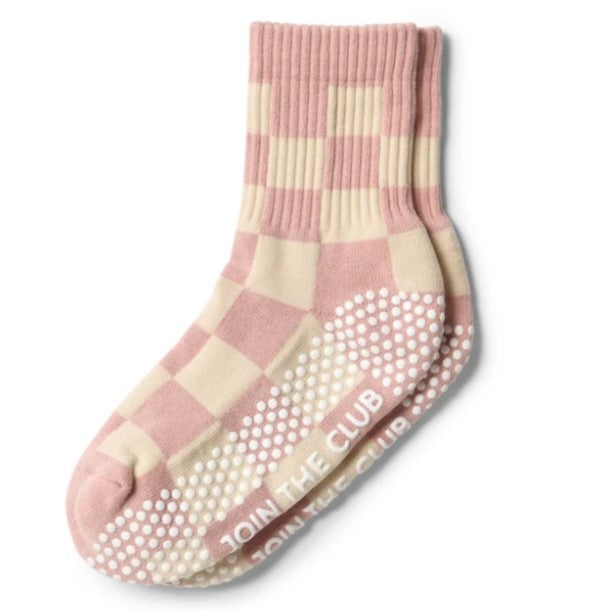 Checkered Crew Grip Socks (Barre / Pilates)