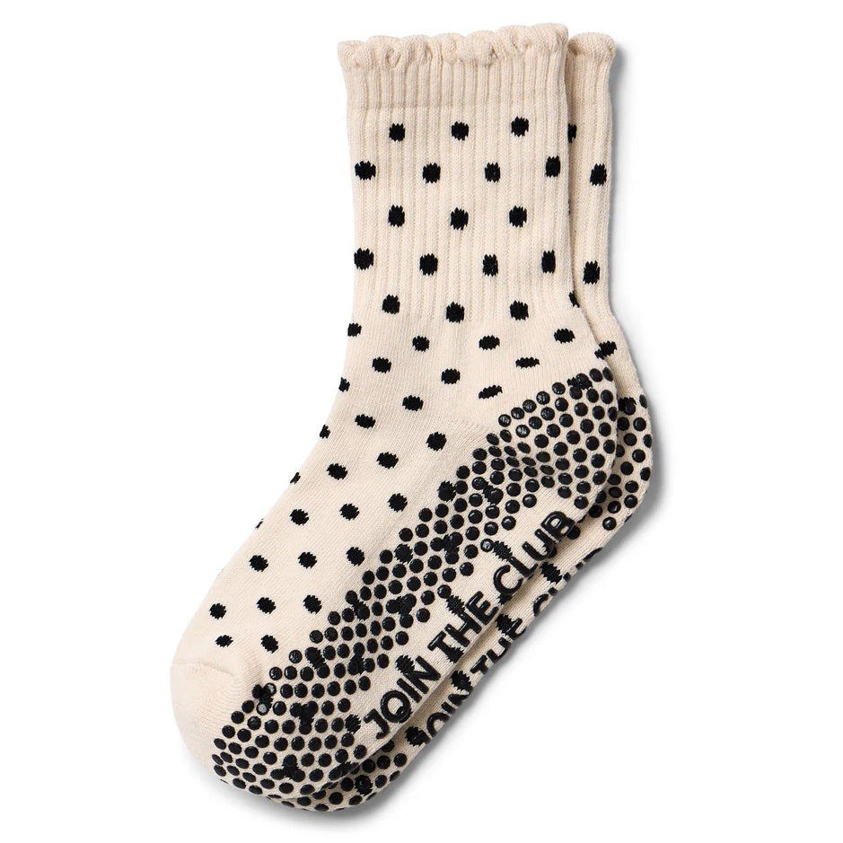 Scallop Edge Crew Grip Socks - (Barre / Pilates)