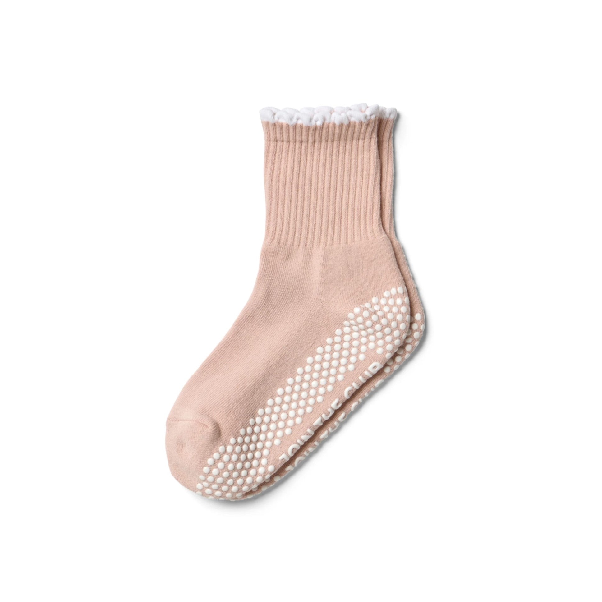 Scallop Edge Crew Grip Socks - (Barre / Pilates)