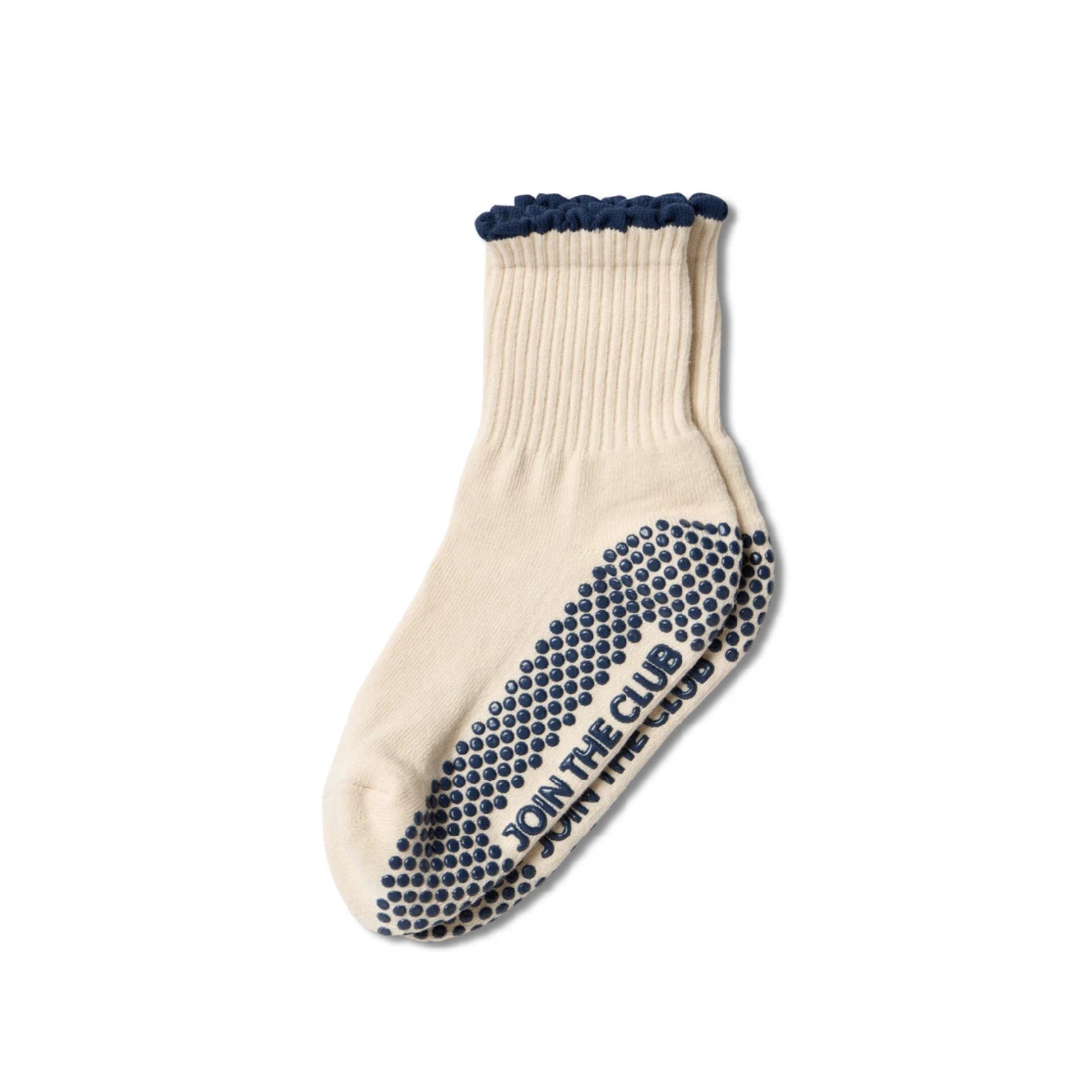 Scallop Edge Crew Grip Socks - (Barre / Pilates)