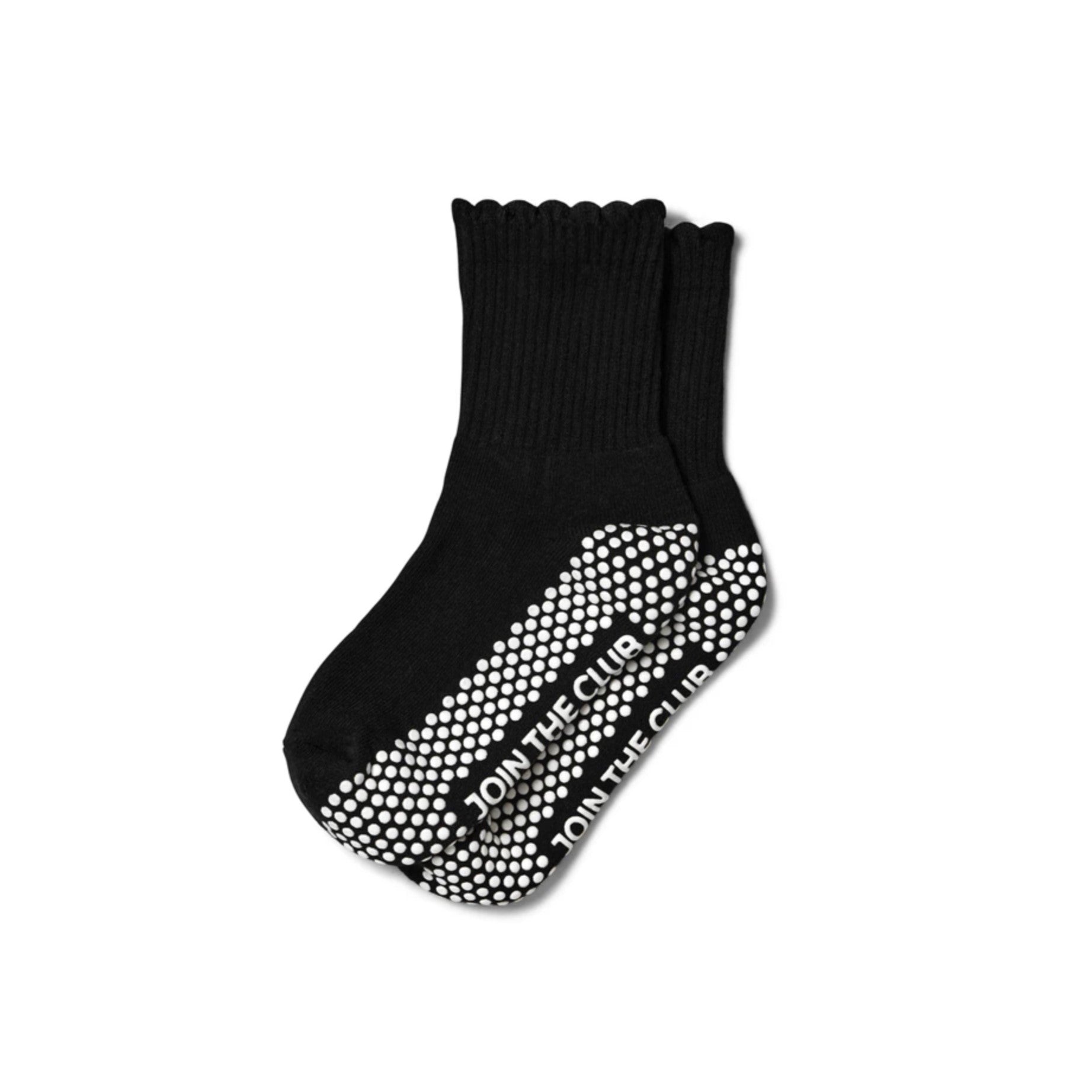 Scallop Edge Crew Grip Socks - (Barre / Pilates)
