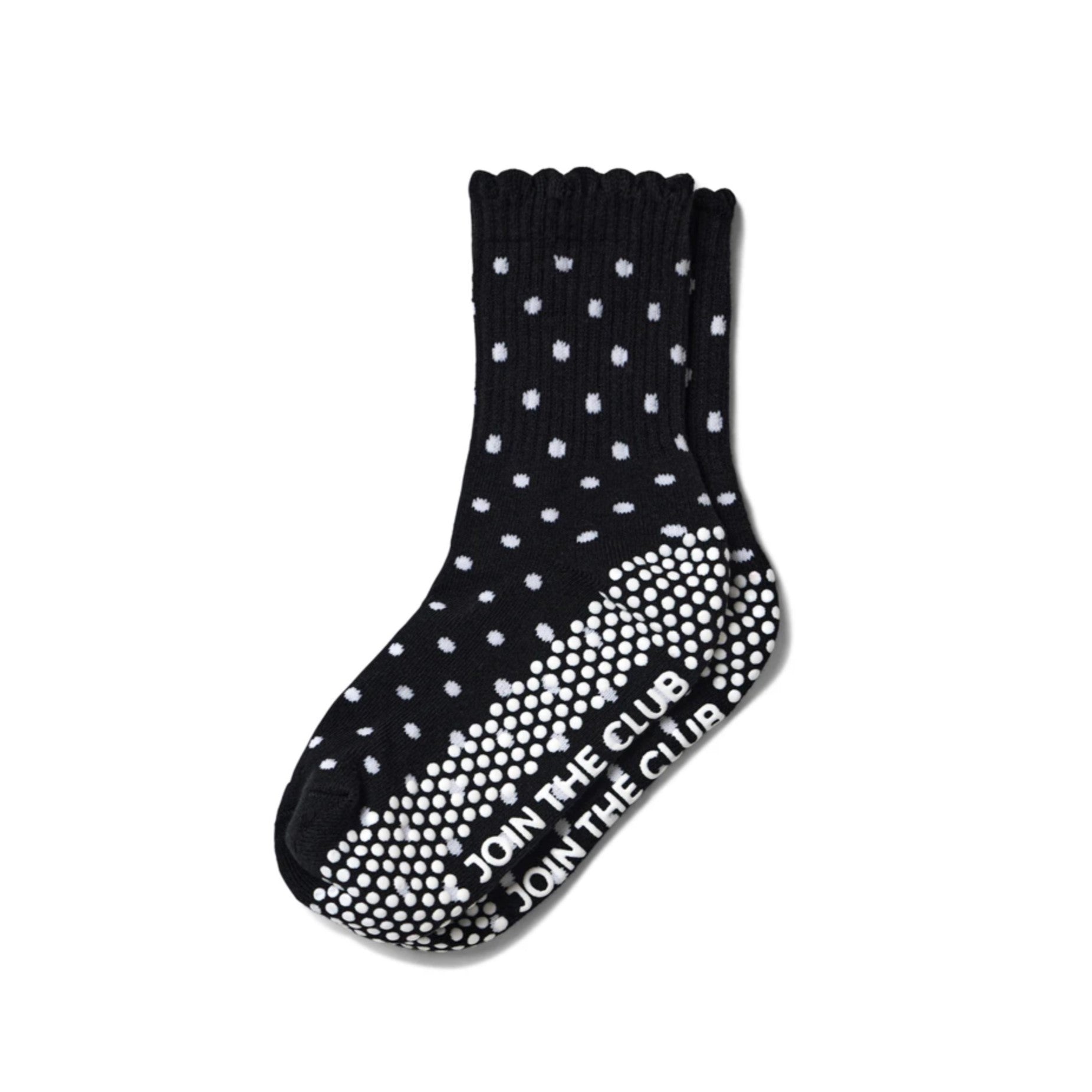 Scallop Edge Crew Grip Socks - (Barre / Pilates)