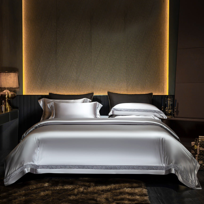 1000 Thread Count Egyptian Cotton Silver Duvet Cover Set – Soft & Breathable