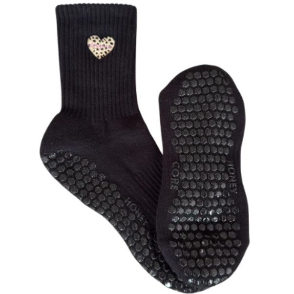 Honey Leopard Grip Socks (Barre / Pilates)
