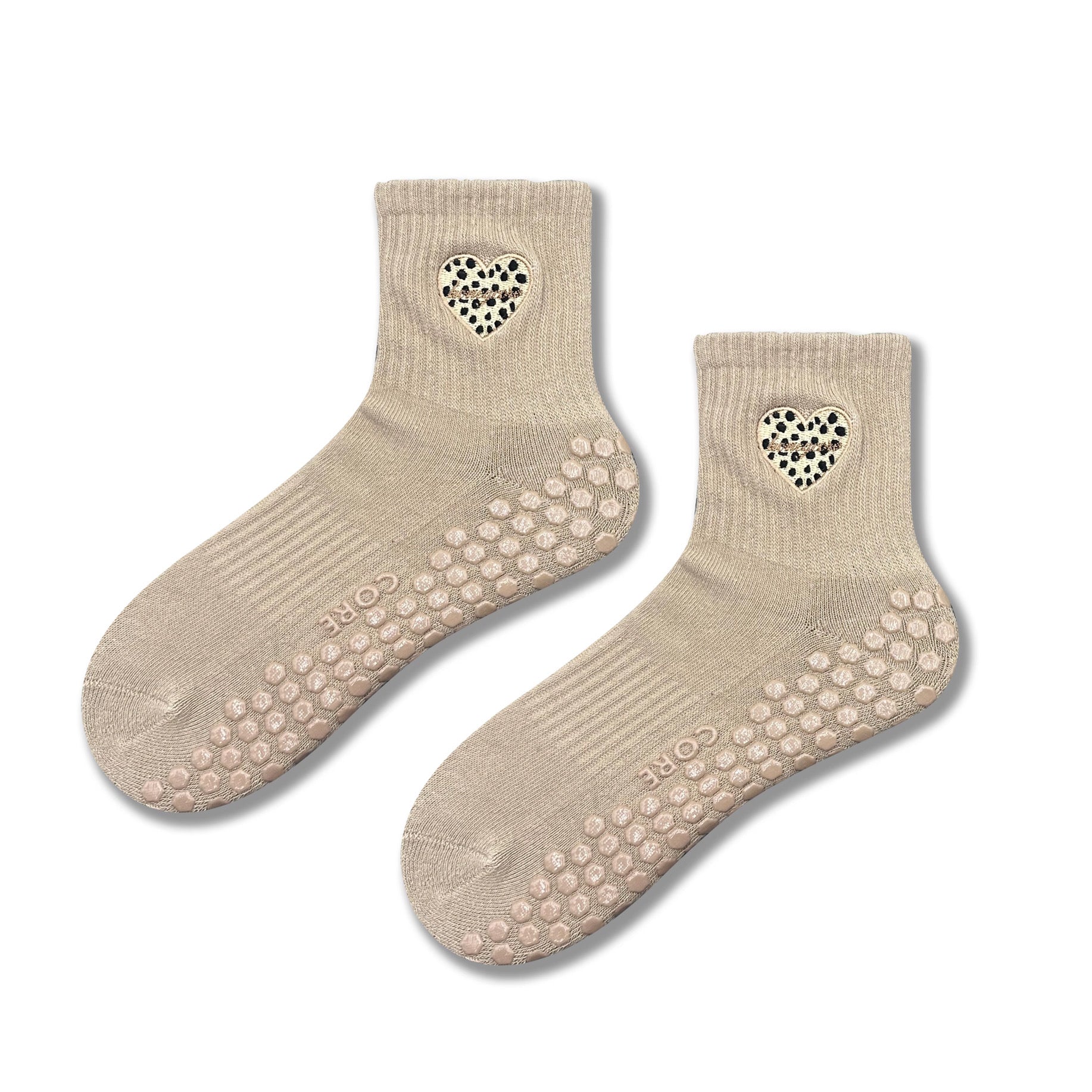 Honey Leopard Grip Socks (Barre / Pilates)