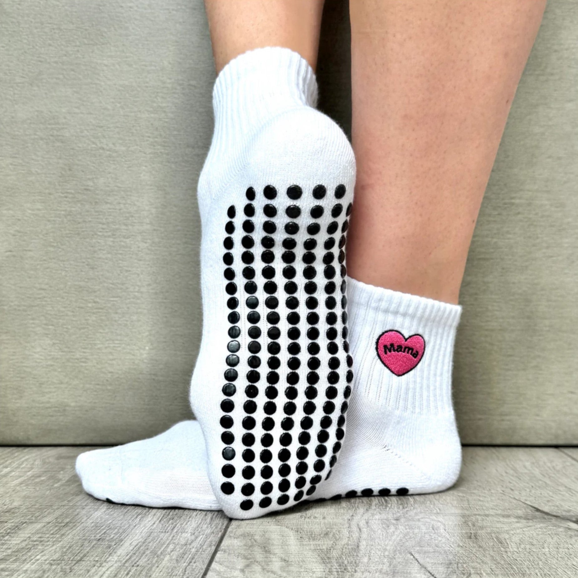 Mama Grip Socks - White (Barre / Pilates)