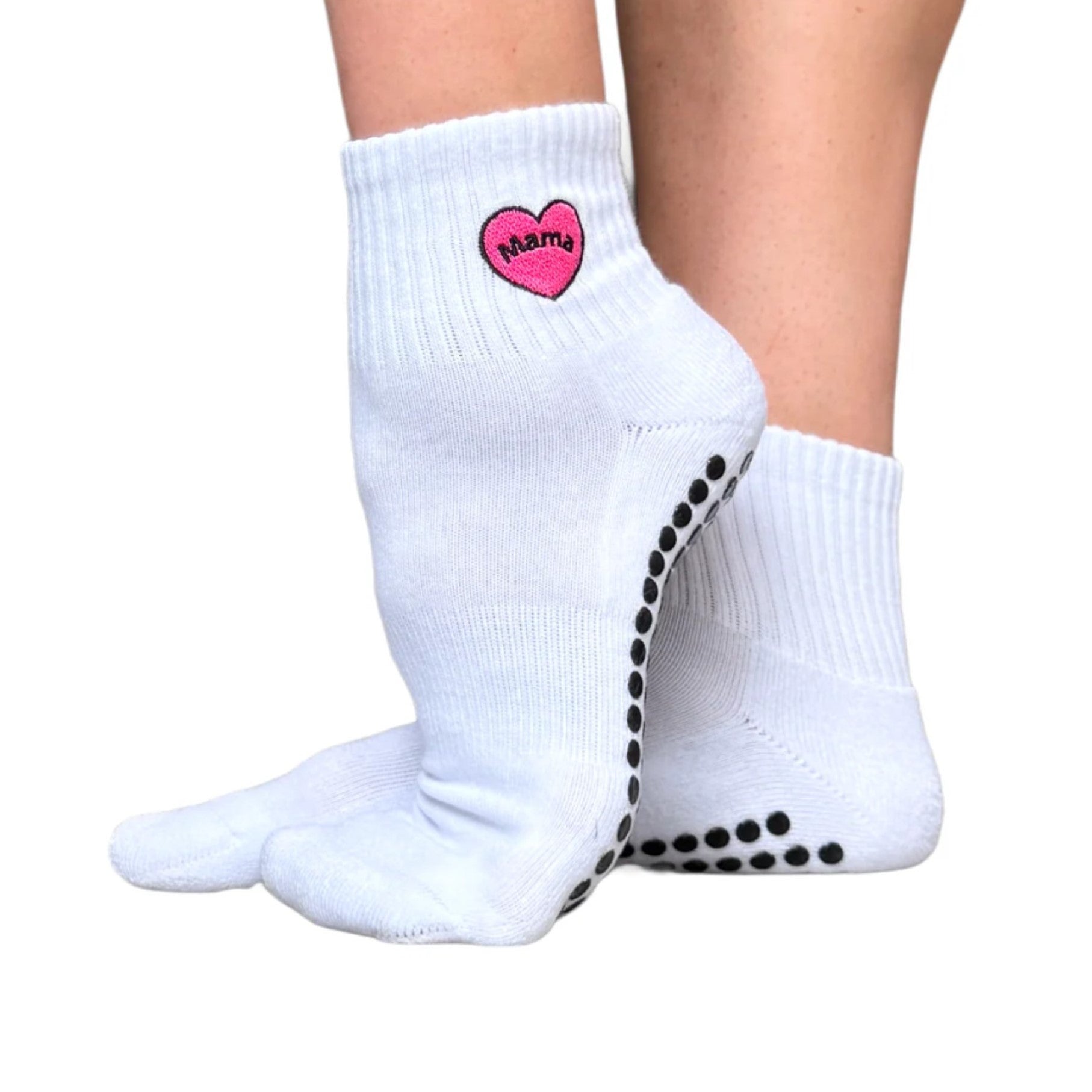 Mama Grip Socks - White (Barre / Pilates)