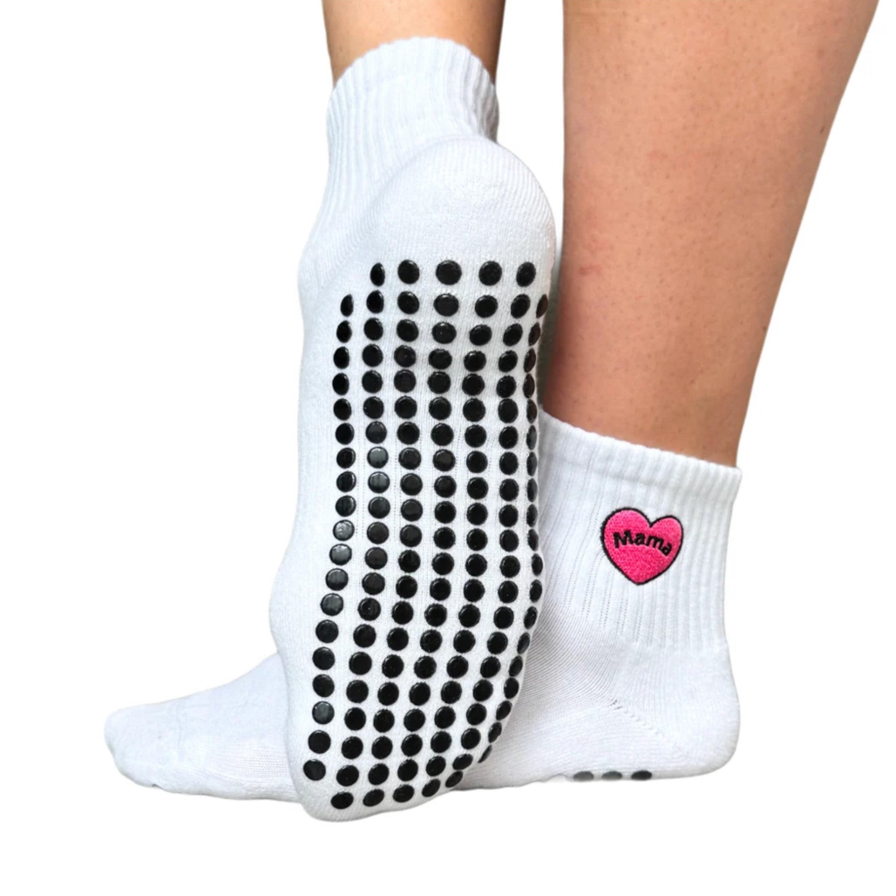Mama Grip Socks - White (Barre / Pilates)