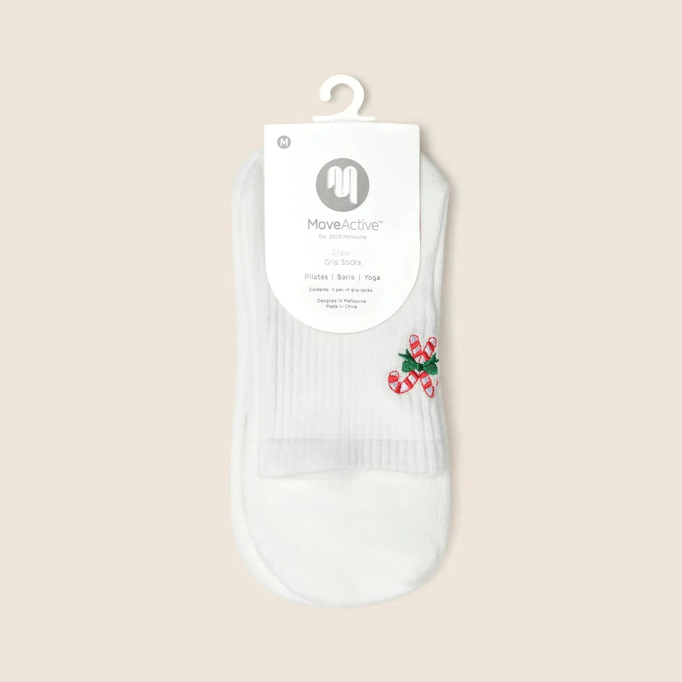 Crew Grip Socks - Candy Cane (Barre / Pilates)