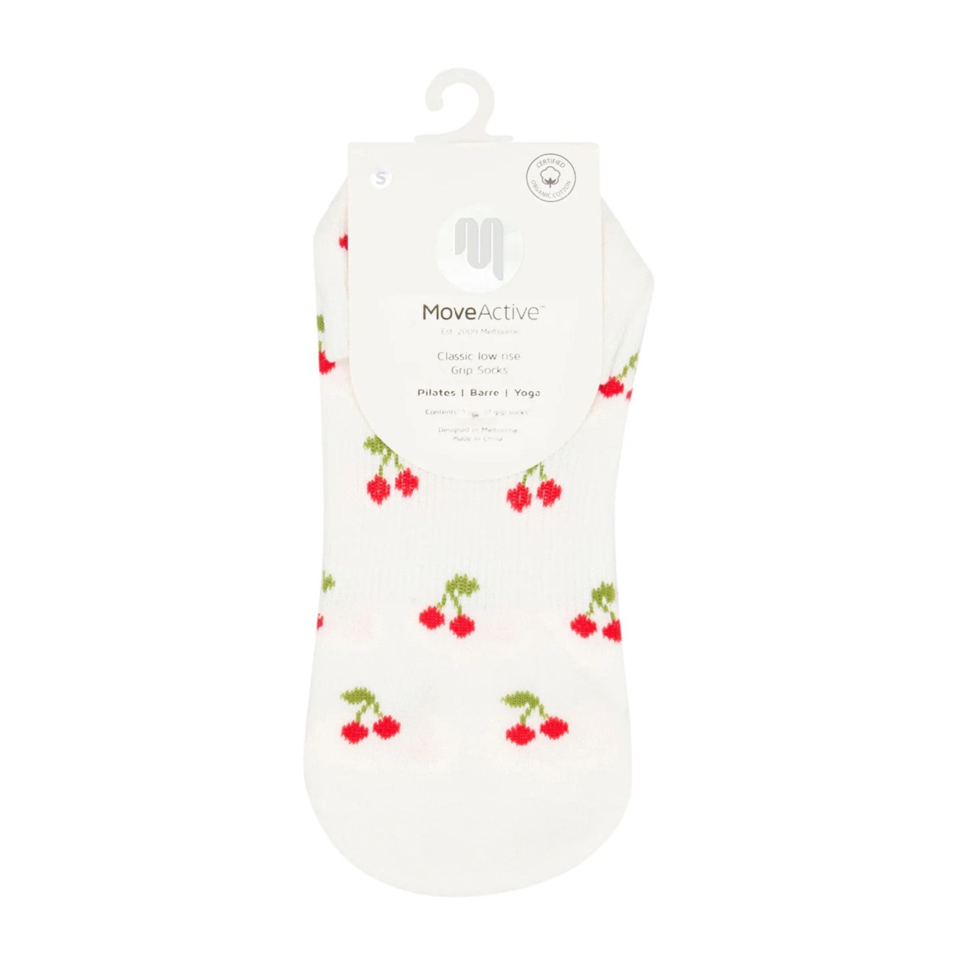 Classic Low Rise Grip Socks - Cherry Pop (Barre / Pilates)