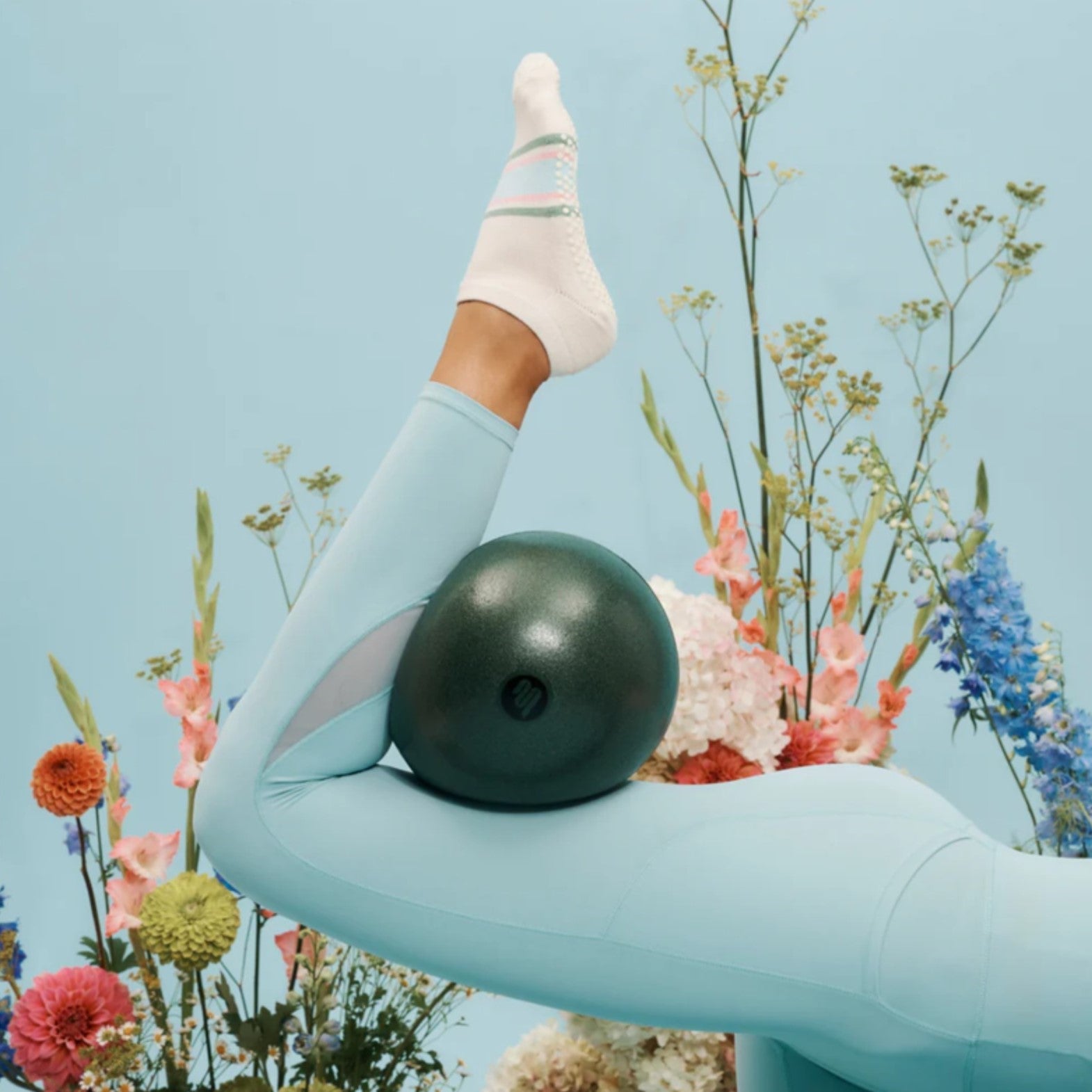 Classic Low Rise Grip Socks - Fleur Stripes (Barre / Pilates)