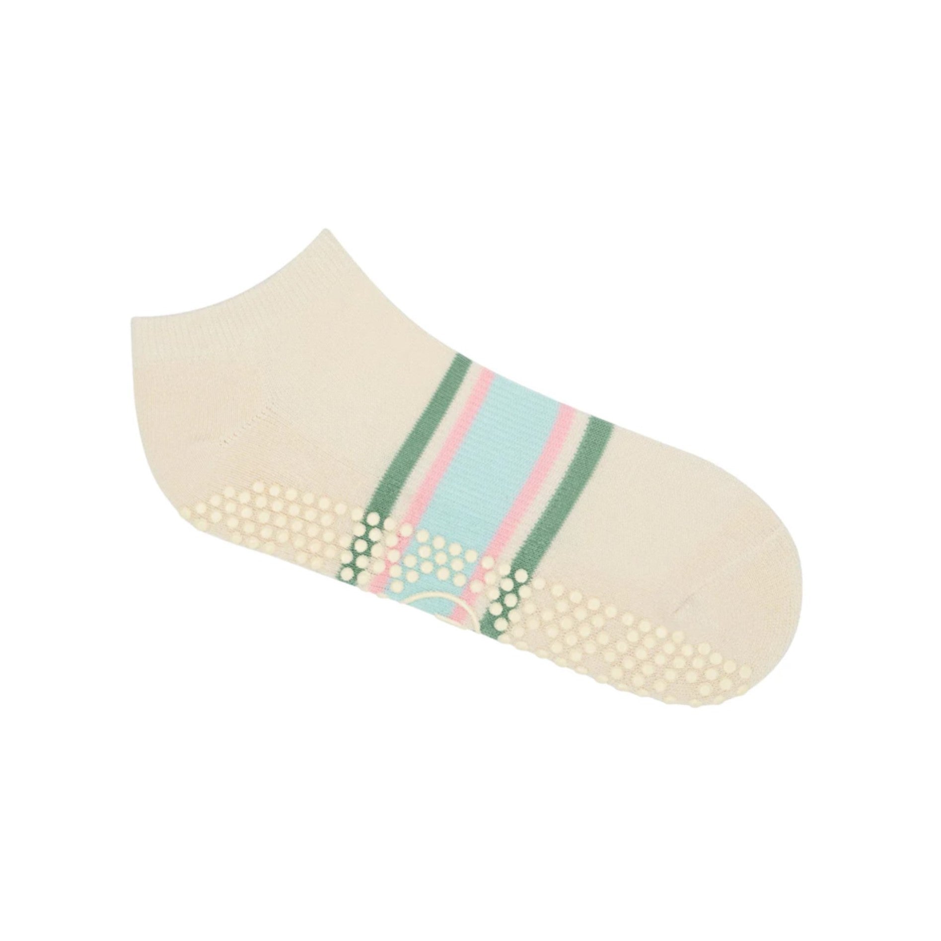 Classic Low Rise Grip Socks - Fleur Stripes (Barre / Pilates)