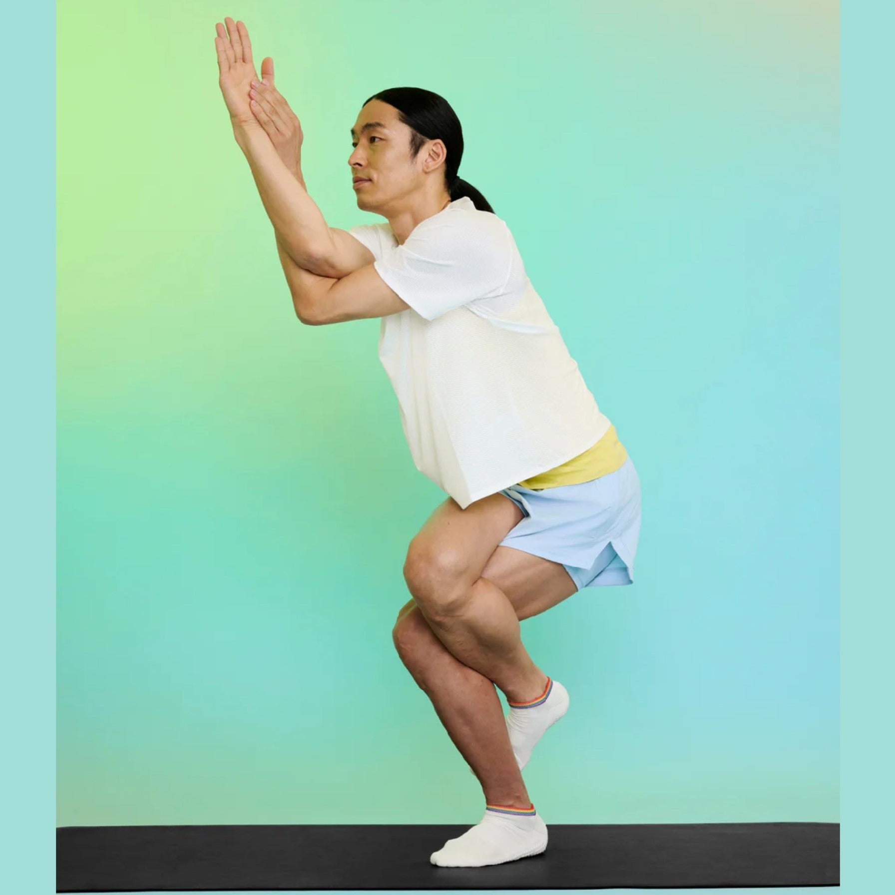 Classic Low Rise Grip Socks - Rainbow Ivory (Barre / Pilates)