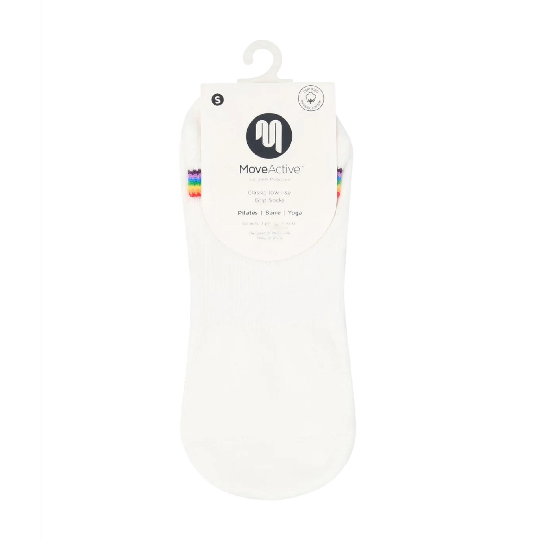 Classic Low Rise Grip Socks - Rainbow Ivory (Barre / Pilates)