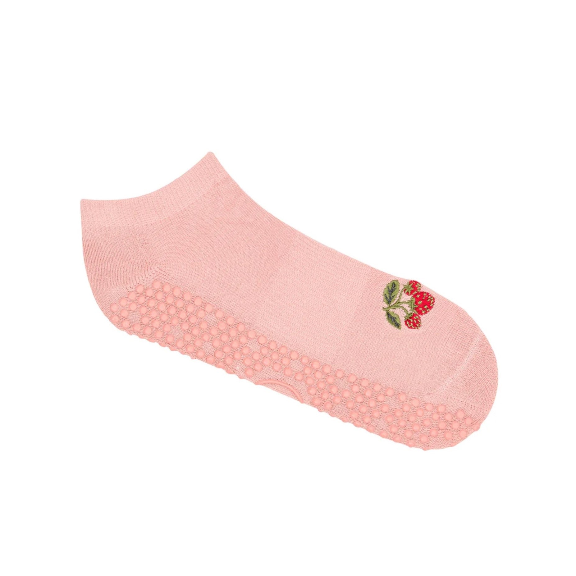 Classic Low Rise Grip Socks - Strawberry Patch (Barre / Pilates)