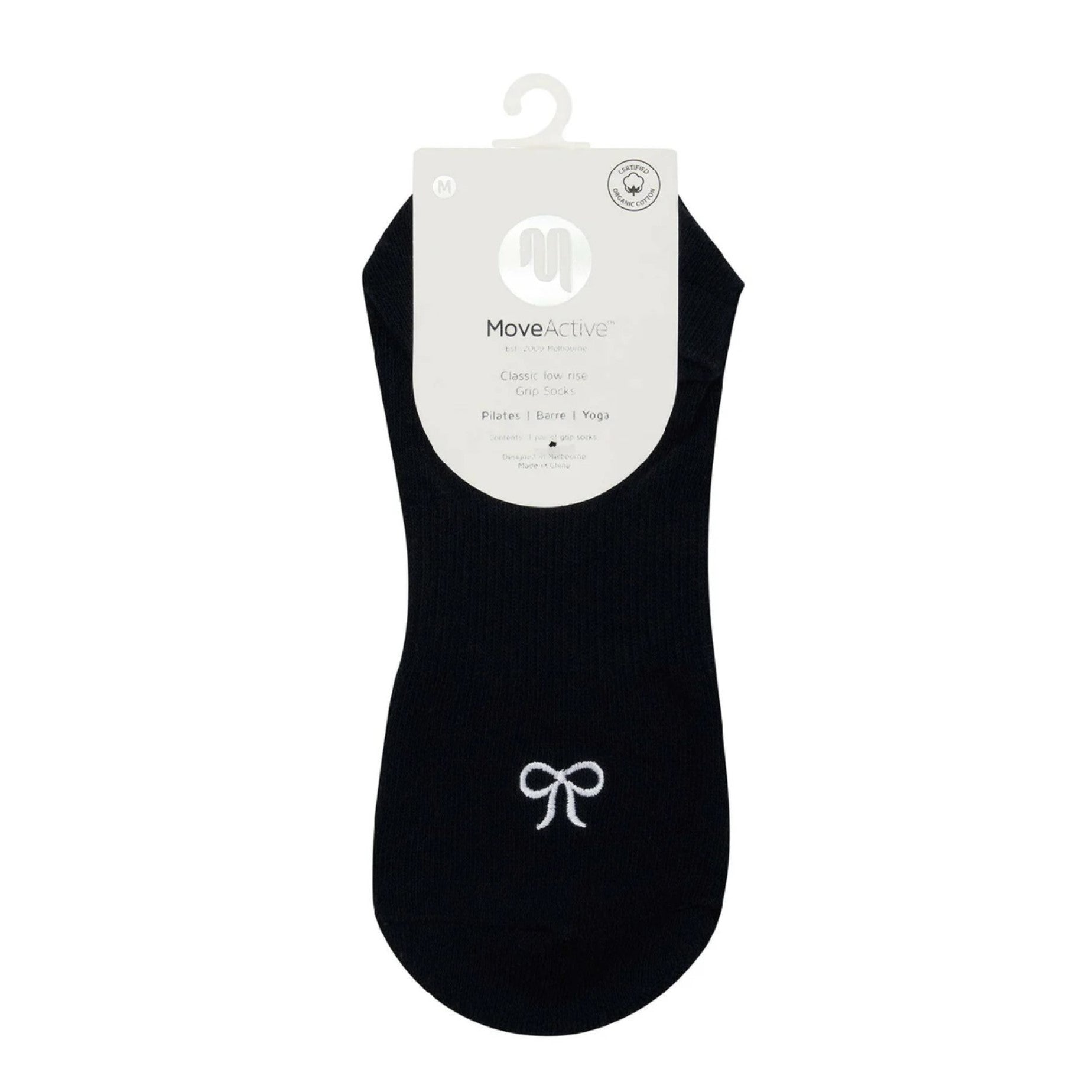 Classic Low Rise Grip Socks - Whimsy Bow (Barre / Pilates)