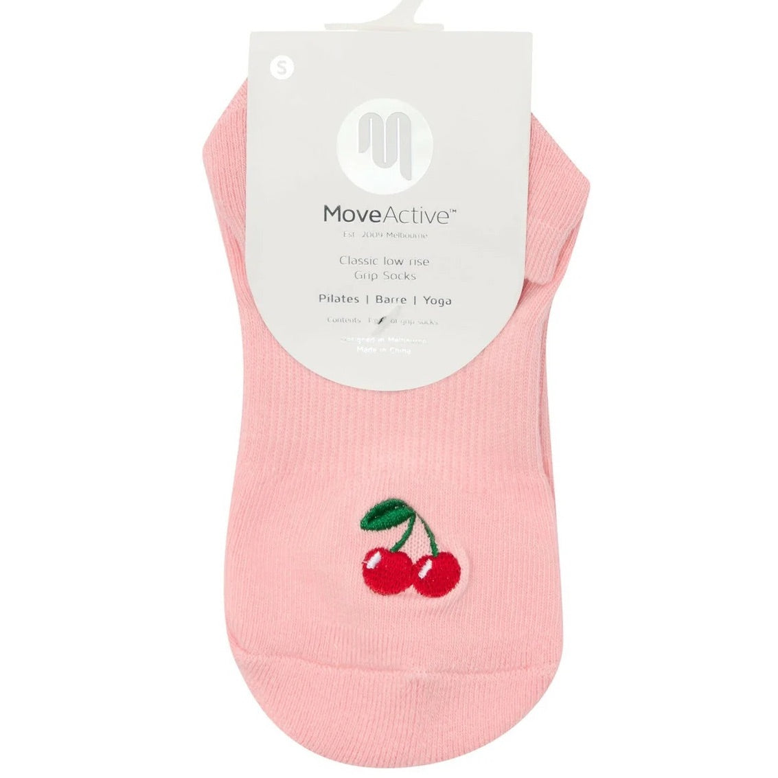 Classic Low Rise Grip Socks - Sweet Cherry (Barre / Pilates)