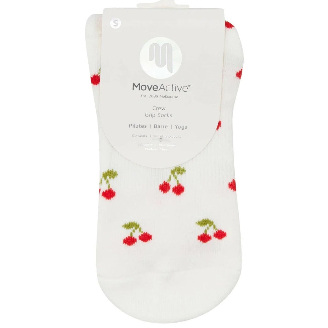 Crew Grip Socks - Cherry Pop (Barre / Pilates)