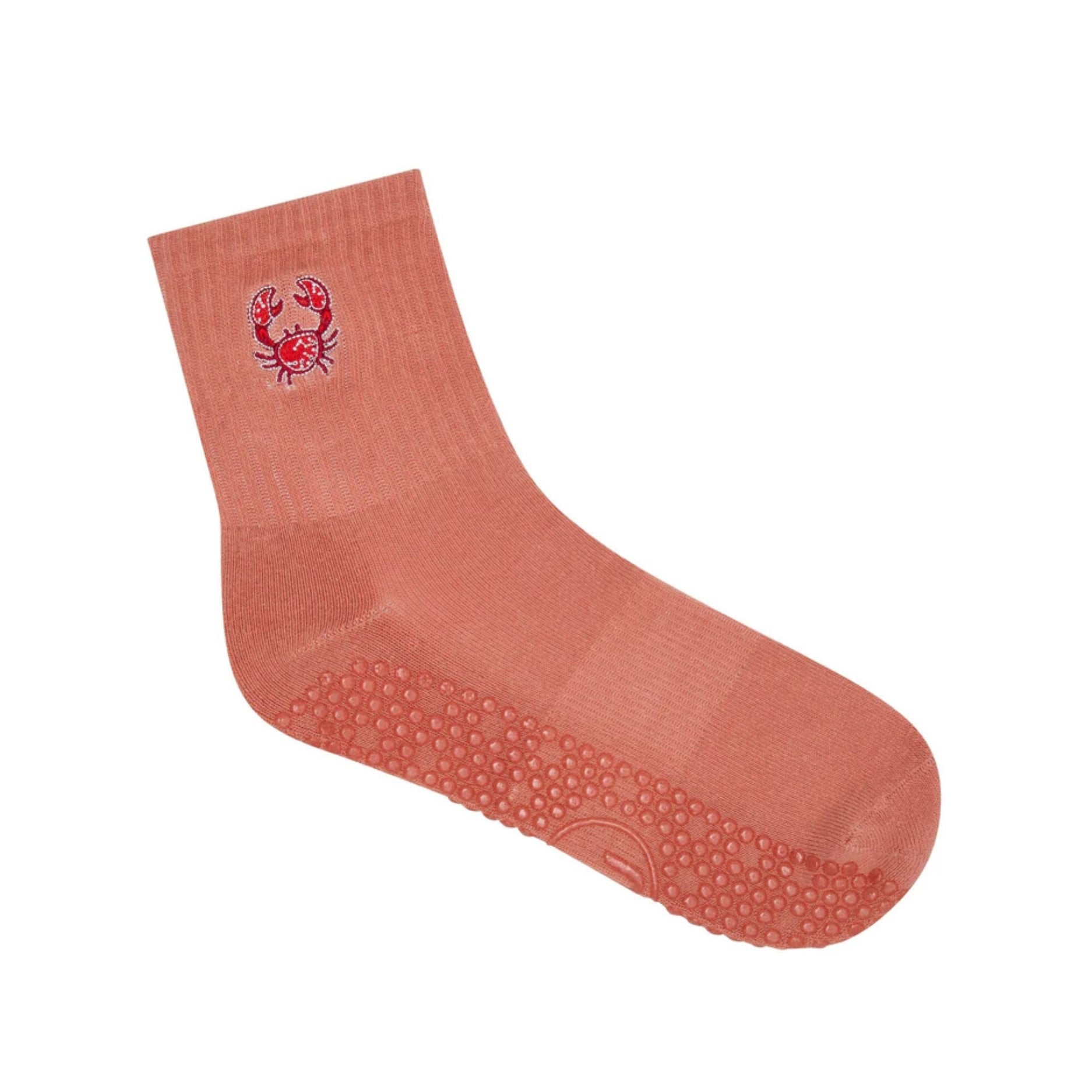 Crew Grip Socks - Crimson Crab (Barre / Pilates)