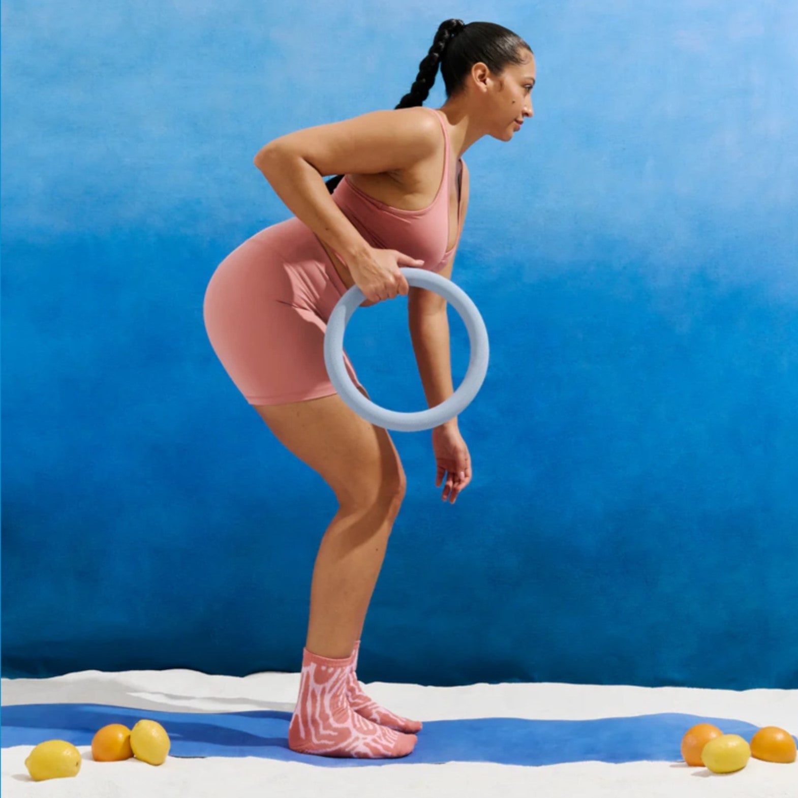 Crew Grip Socks - Grapefruit Coral (Barre / Pilates)