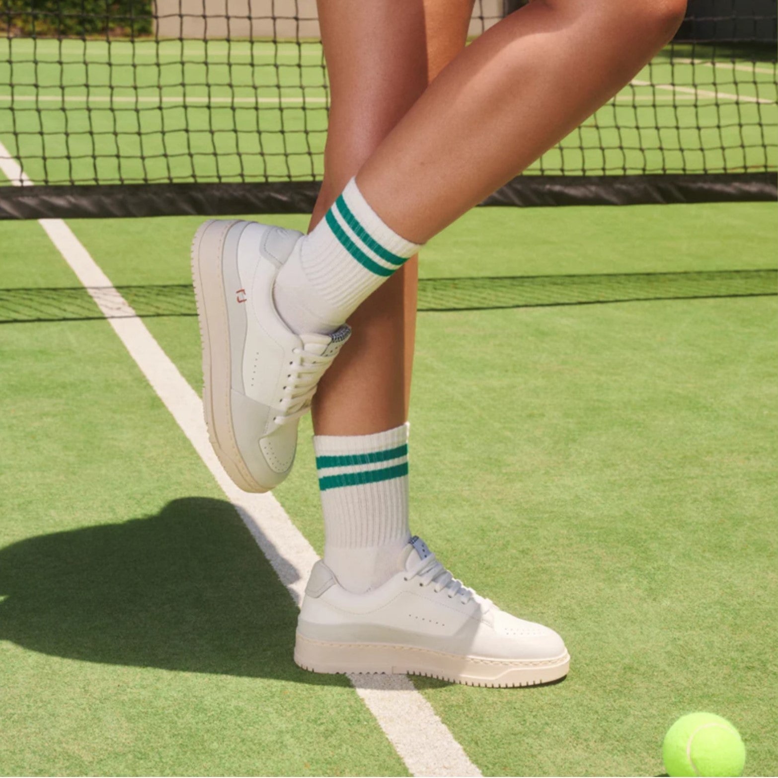 Crew Grip Socks - Racquet Stripe (Barre / Pilates)