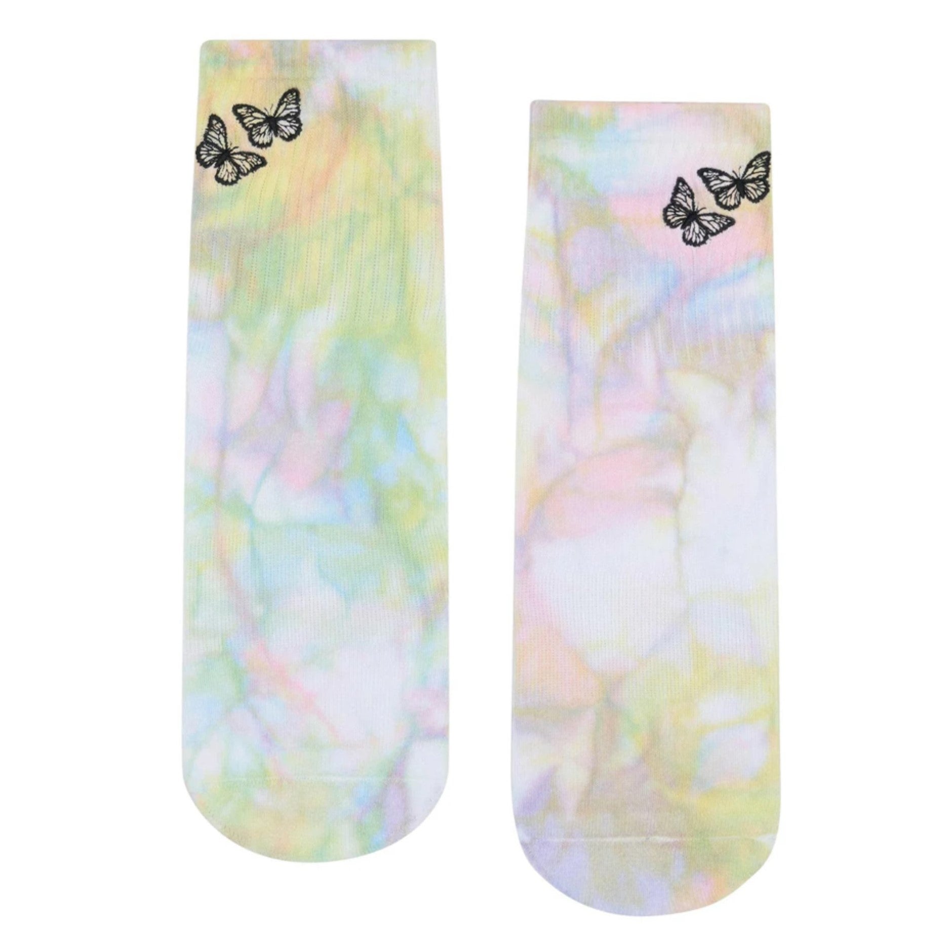 Crew Social Butterfly Tie-Dyed Grip Socks (Barre / Pilates)