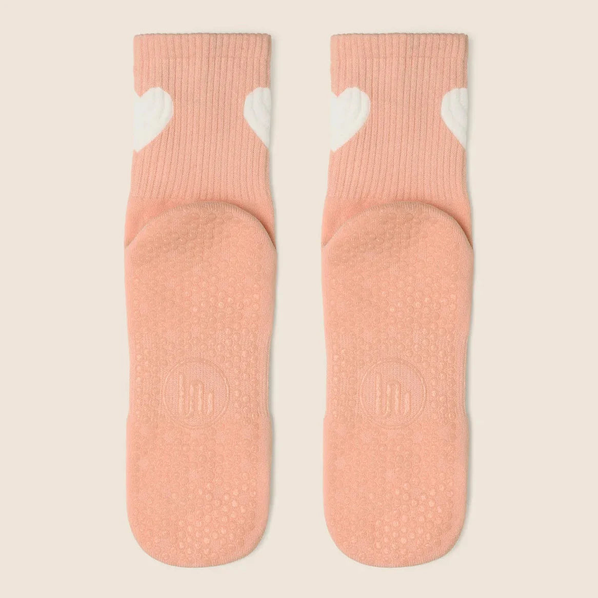 Crew Grip Socks - Strawberry Heart (Barre / Pilates)