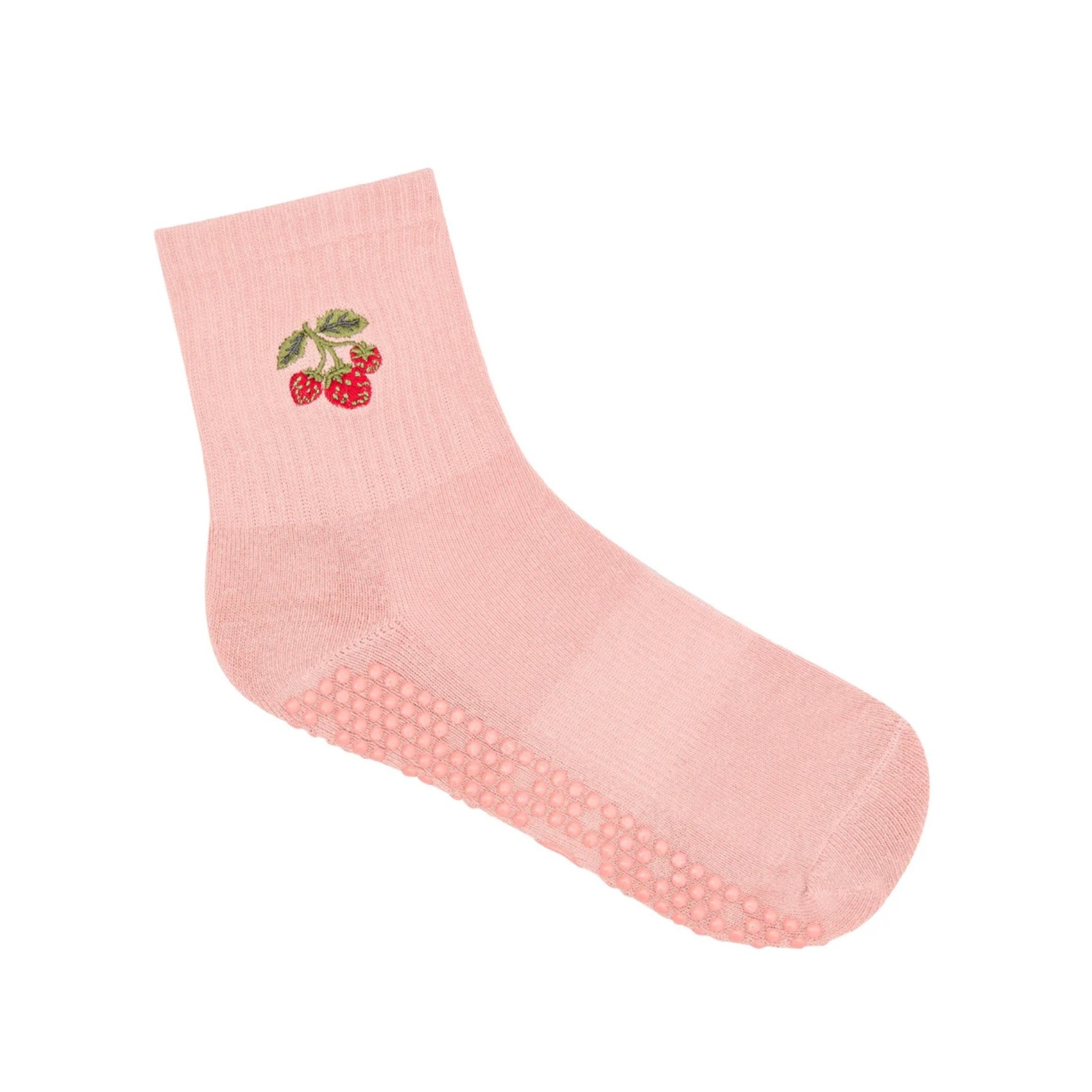 Crew Grip Socks - Strawberry Patch (Barre / Pilates)
