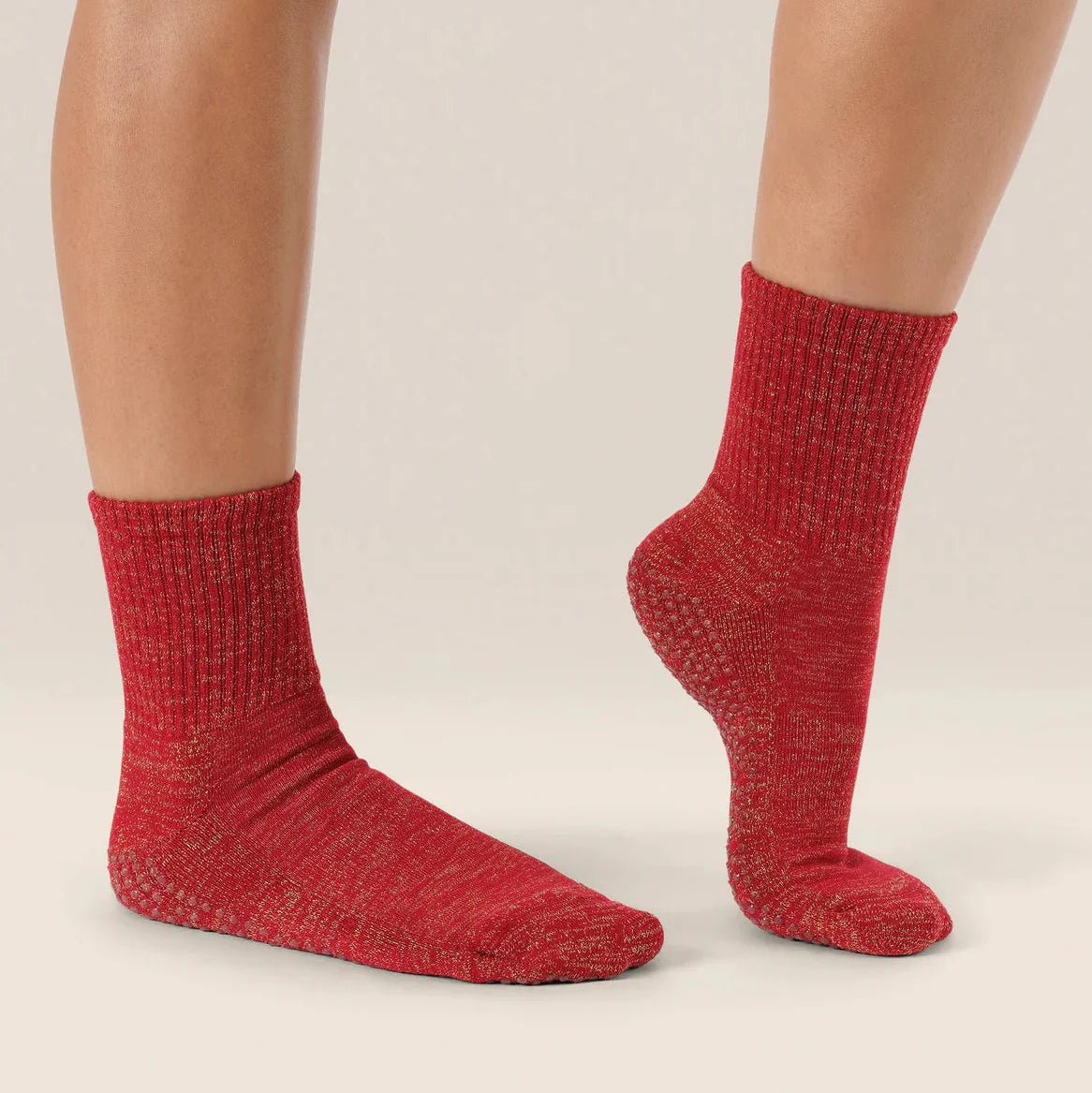 Crew Grip Socks - Tinsel Ruby (Barre / Pilates)