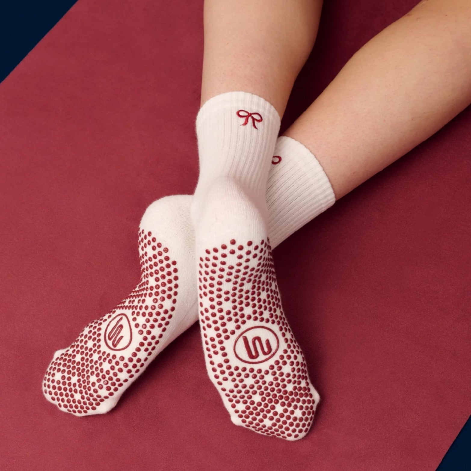 Crew Grip Socks - Whimsy Bow (Barre / Pilates)