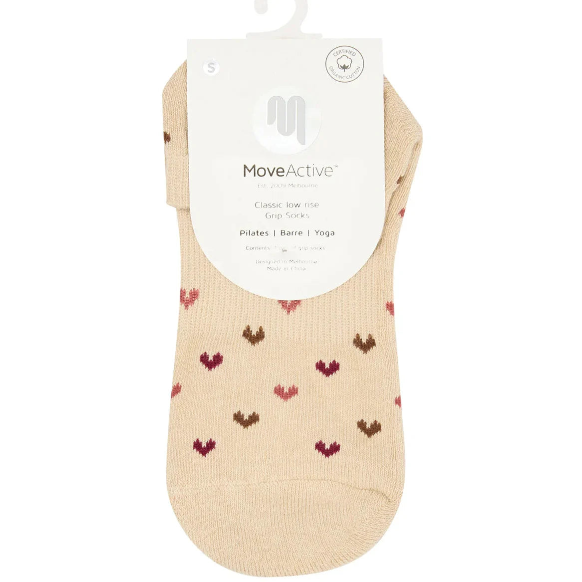 Classic Low Rise Grip Socks - Hearts Aflutter (Barre / Pilates)