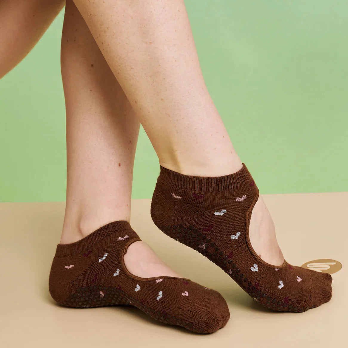 Slide On Grip Socks - Hearts Aflutter (Barre / Pilates)