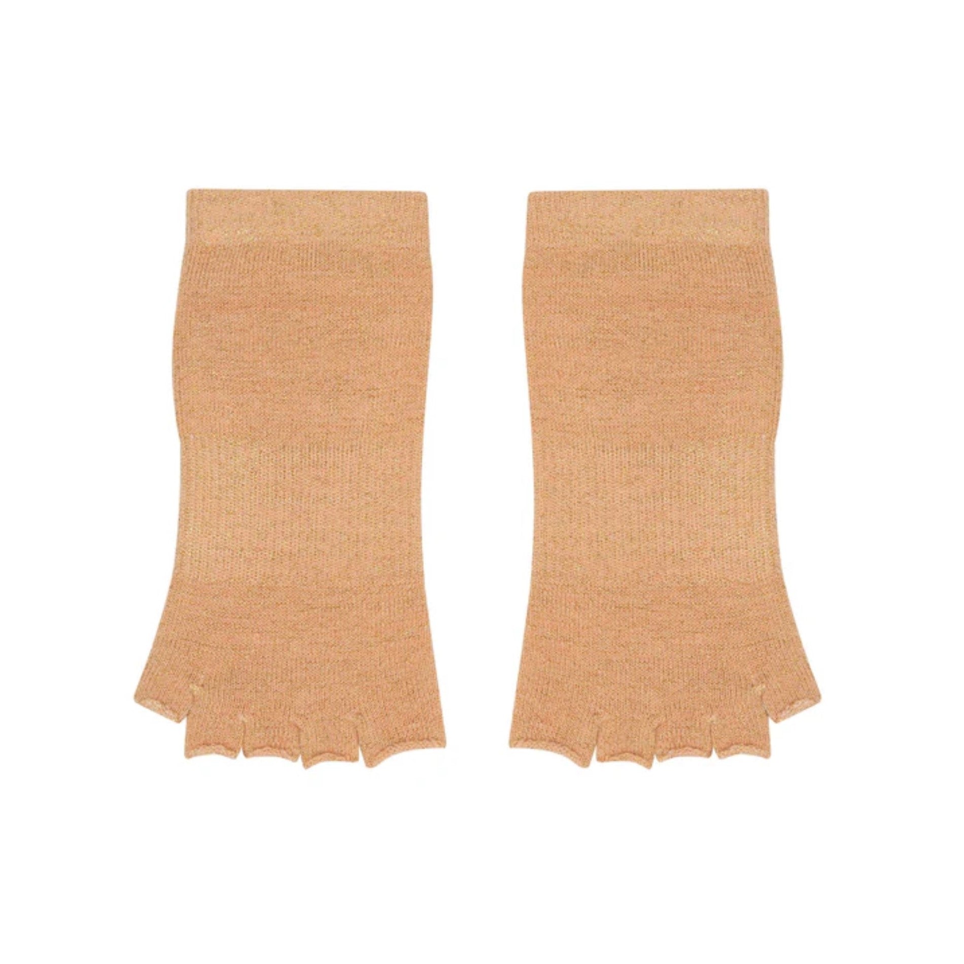 Toeless Non-Slip Grip Socks - Glitter Peach  (Barre / Pilates)