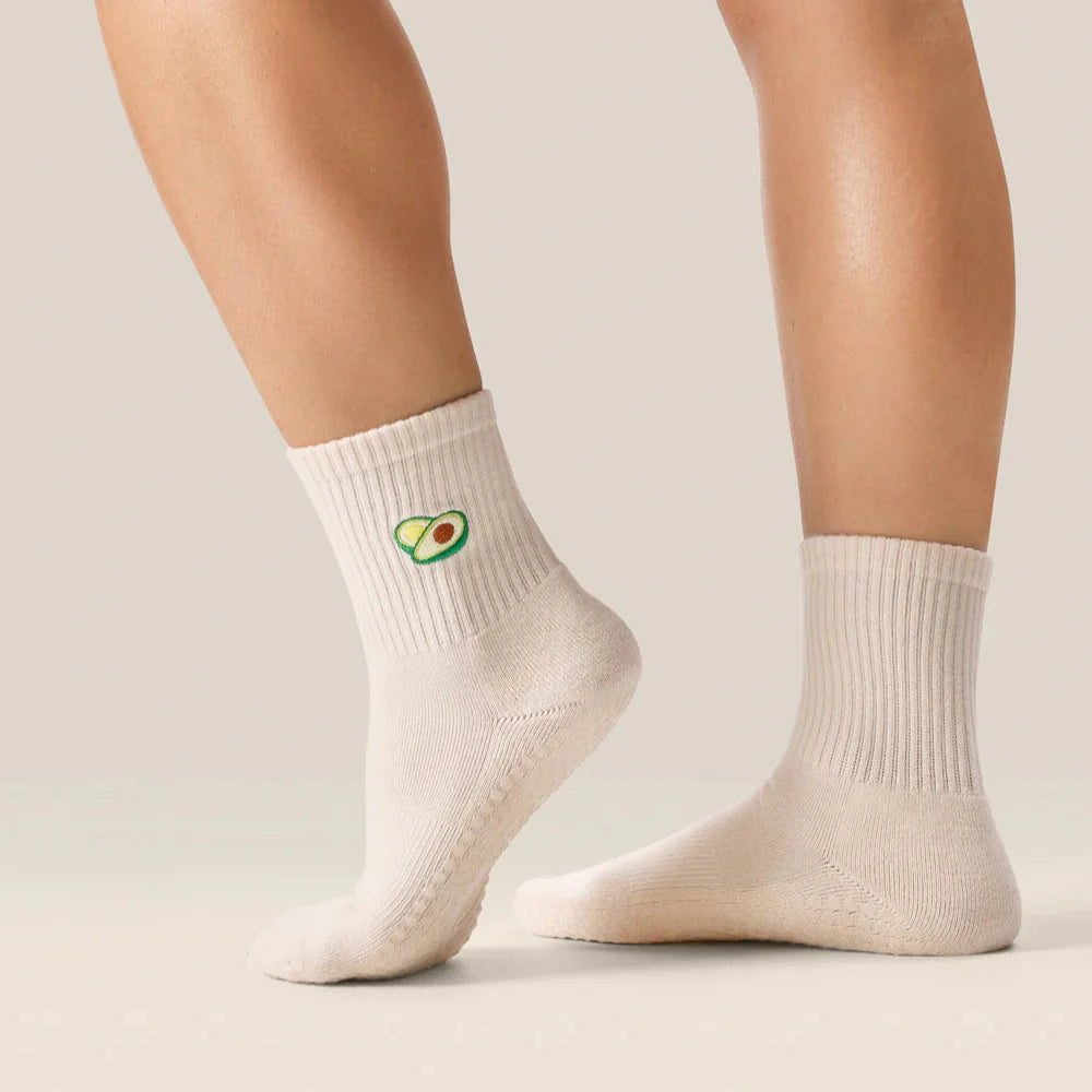 Crew Grip Socks - Avocado (Barre / Pilates)
