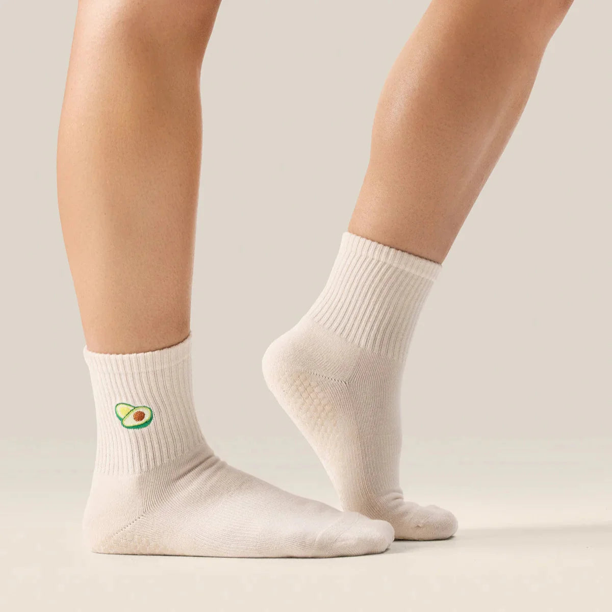 Crew Grip Socks - Avocado (Barre / Pilates)