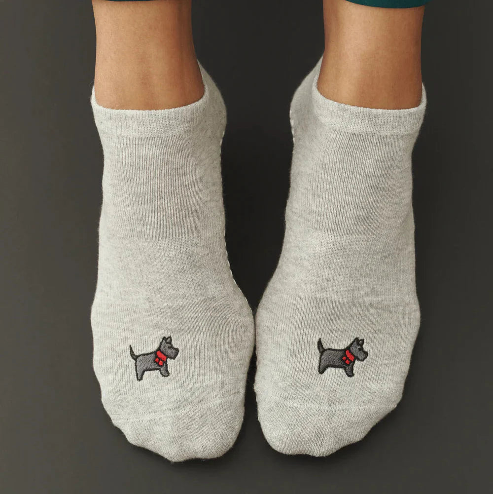 Classic Grip Socks - Cozy Pup Marle (Barre / Pilates)